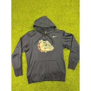 Gonzaga Bulldogs Hoodie Mens Small Black Nike Dri Fit Basketball Fleece Lined